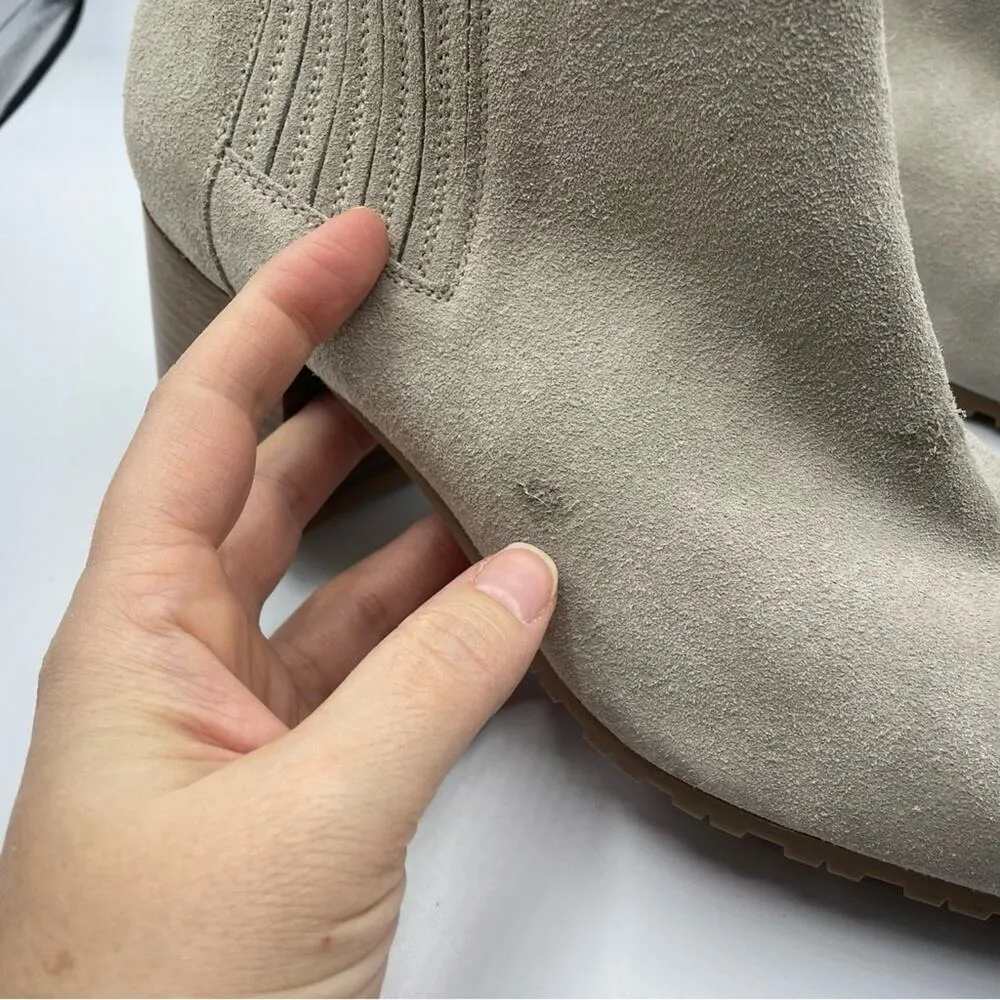 Aquatalia Grey Suede Leather Ankle Boots Womens 10 Booties Fall Classic Heeled - Image 3