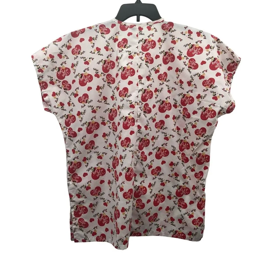 I Love Lucy Scrub Top M Used Healthcare Clinical Size M - Image 12