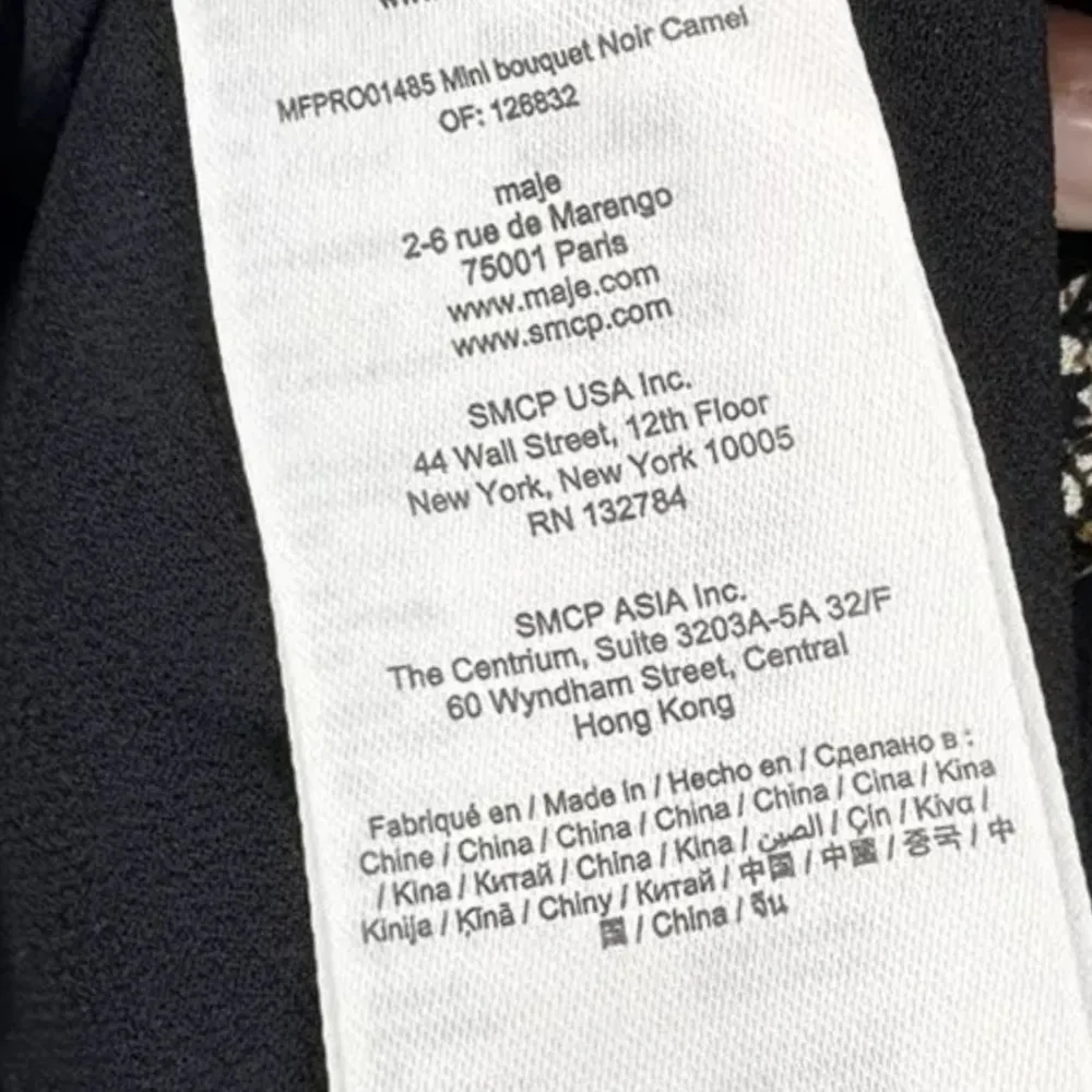 Maje Rithik Smocked Dress Viscose Long Sleeve Mini Bouquet Floral Women’s Sz XS - Image 4