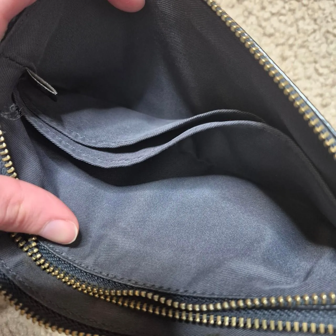 Coach Black Pebbled Leather Wristlet Double Zip Closure - Image 4