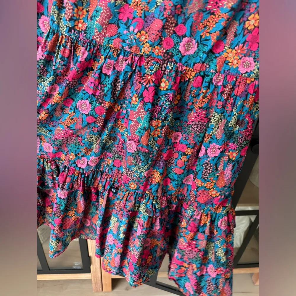 J. Crew Liberty London dress ruffle floral Ciara Print Tier Popover long sleeve - Image 8