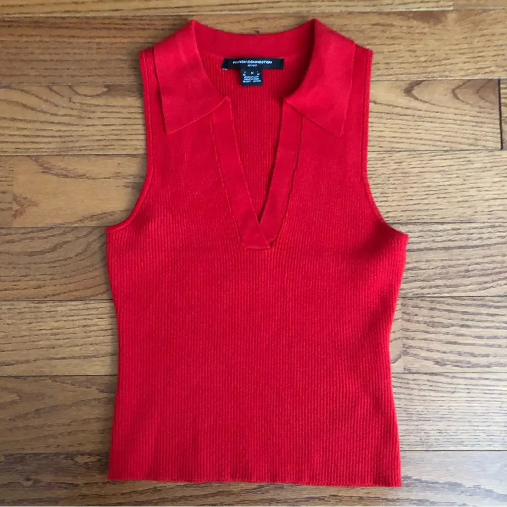 French Connection Cozy Soft V Neck Knit Tank Top Sweater Women’s Size M NWOT - Image 8