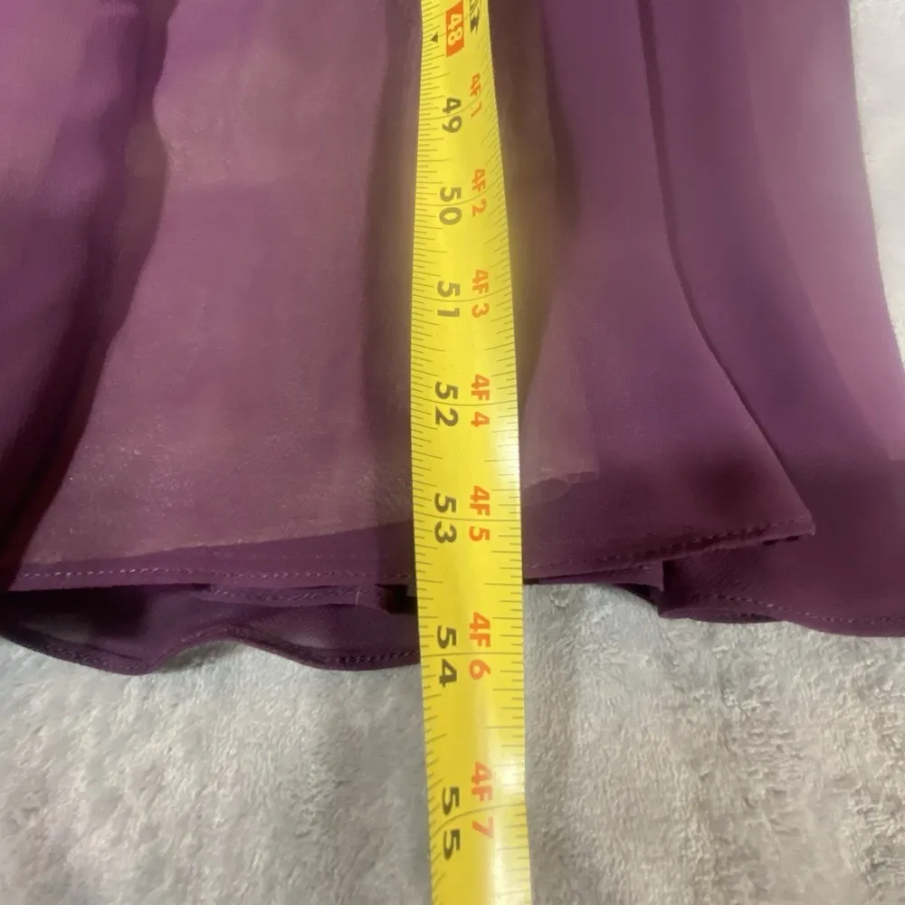 Mori Lee Women's Dress 12 Gown Formal Wedding Long Maxi Lace Chiffon Deep Purple - Image 16