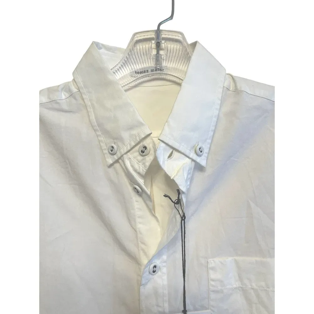 NWT Tomas Maier Airy Pope White Cotton Button Up Shirt Women’s Size 6 Italy Made - Image 5