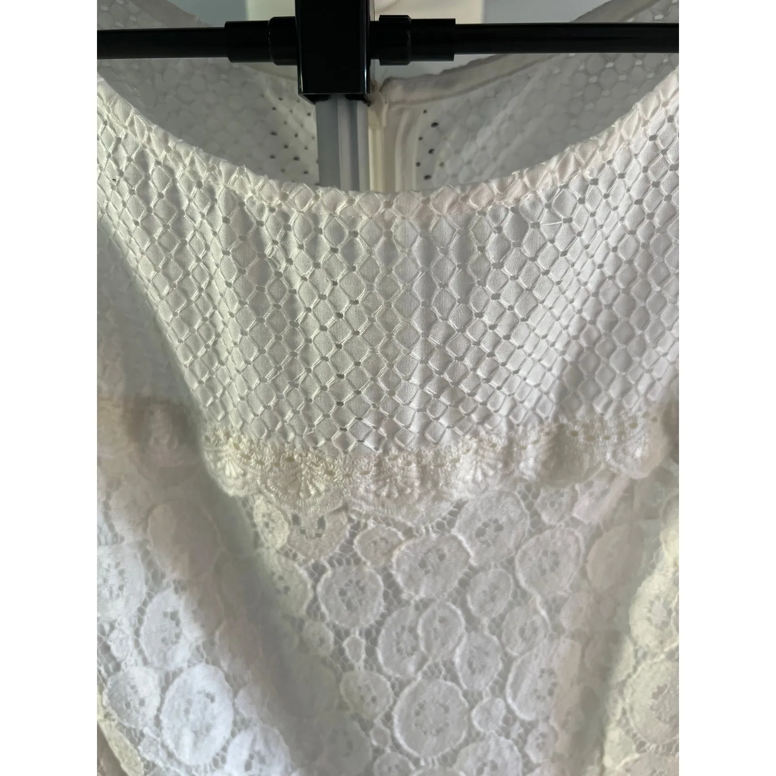 Vintage DR Collection Women's Ivory Cloud‎ Lace Sleeveless Doily Dress Size 12 - Image 4