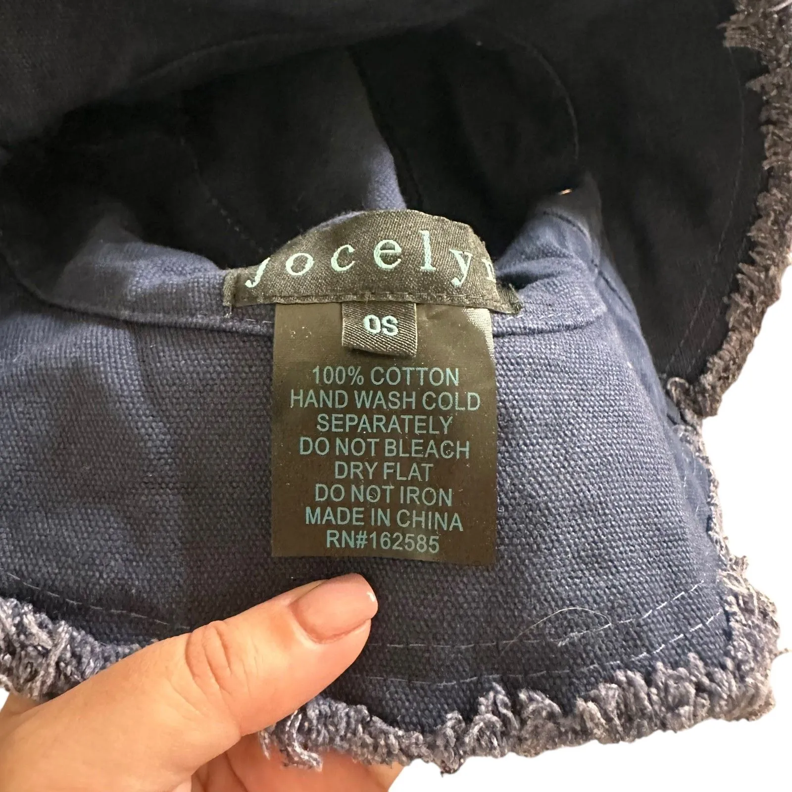 JOCELYN‎ The Bondi Canvas Bucket Hat Navy Blue - Image 6