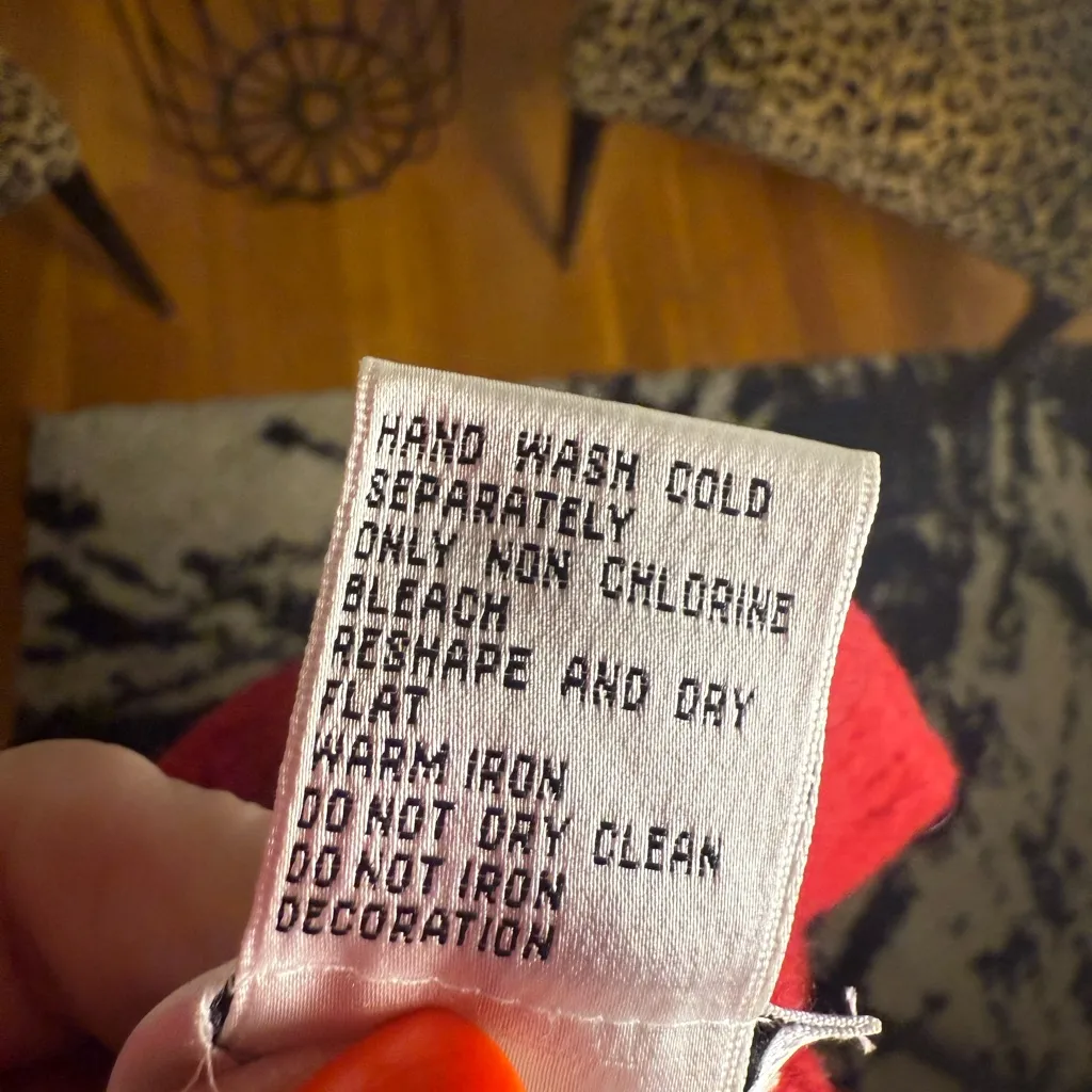 Talbots Red Wool Beaded Embroidered Jacket 2X – Read Description (Holes) - Image 4