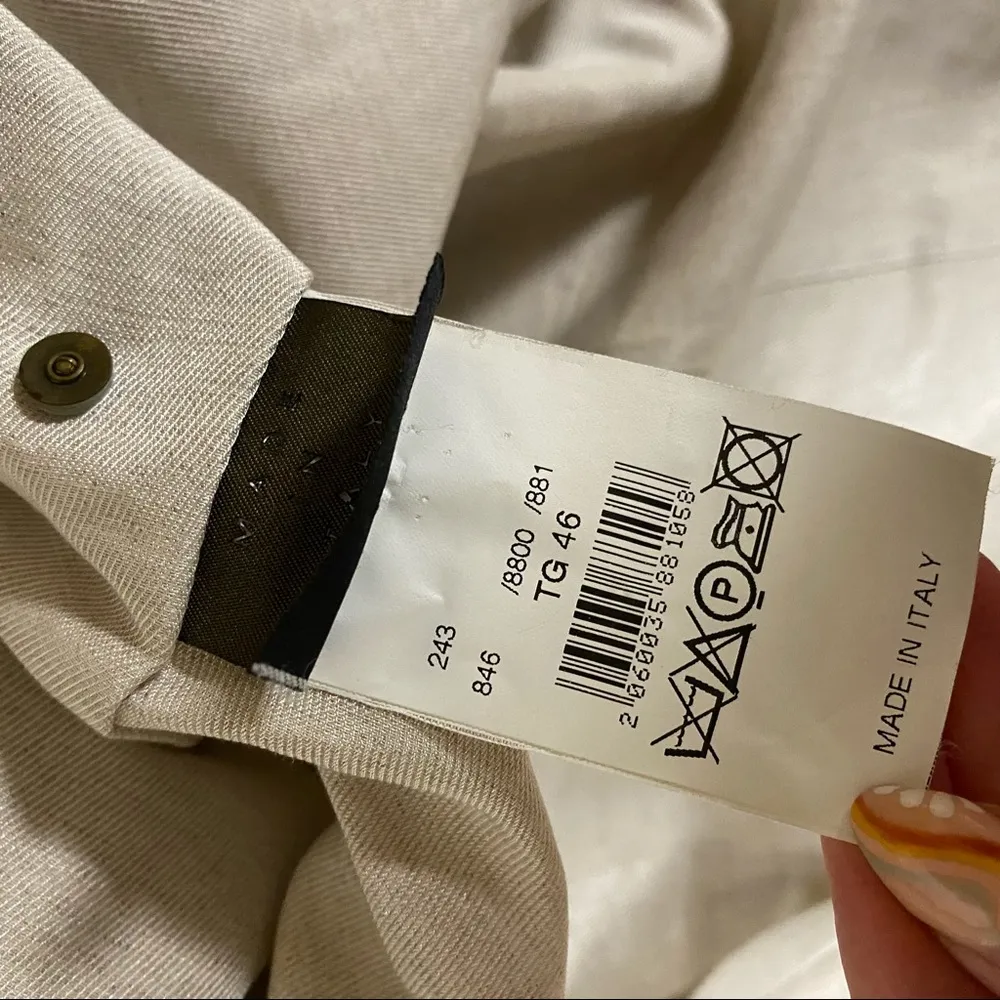 Visconf Structured Cream Trench Coat Made in Italy Size M - Image 12