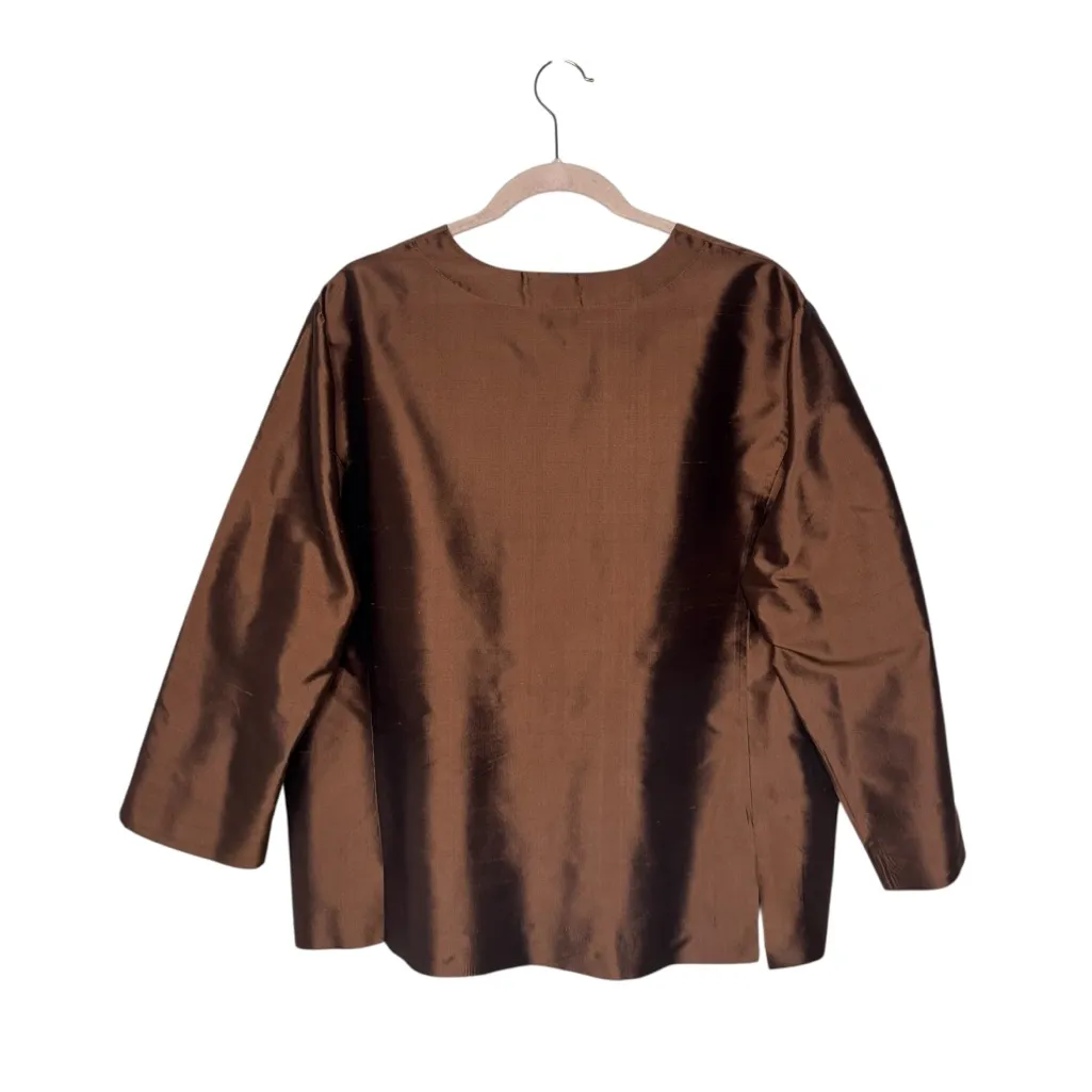 VALERIE BY VALERIE STEVENS 100% SILK COPOER BLAZER SZ XL - Image 2