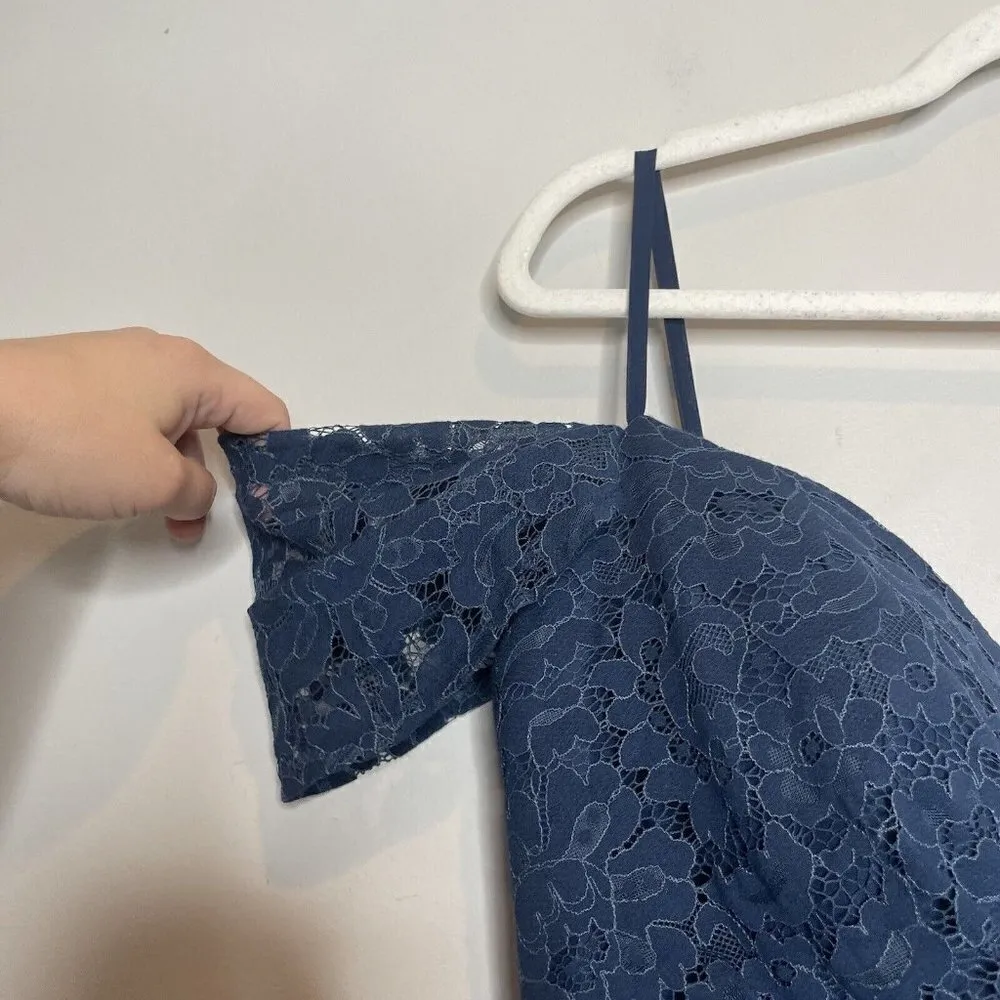 Christina Wu Bridesmaid Mother of Bride Dress 22801 Navy Blue Lace Chiffon Sz 12 - Image 6