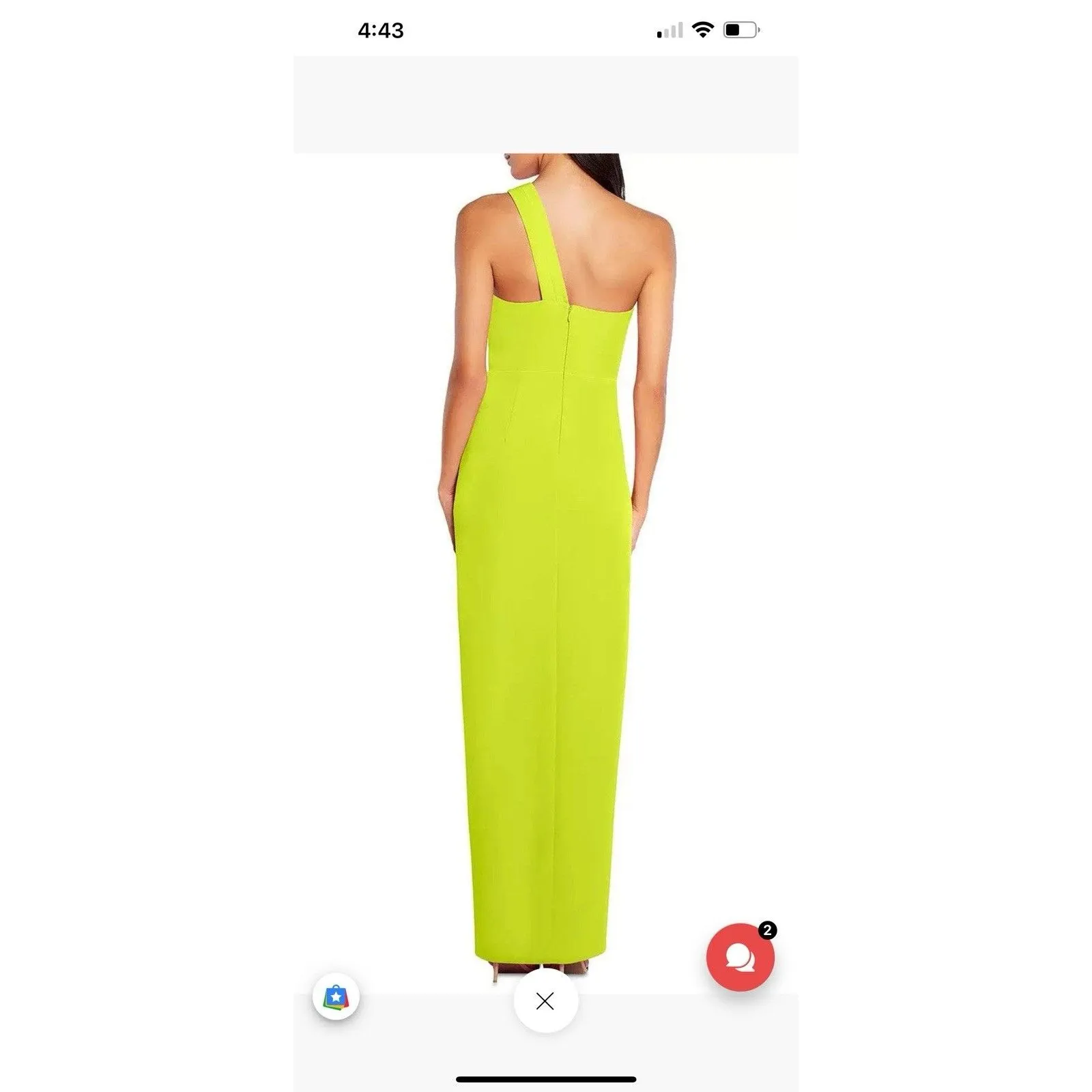 Aidan Mattox Aidan Mattox MN1E203657 - Asymmetric High Slit Evening Gown Size 6 - Image 2