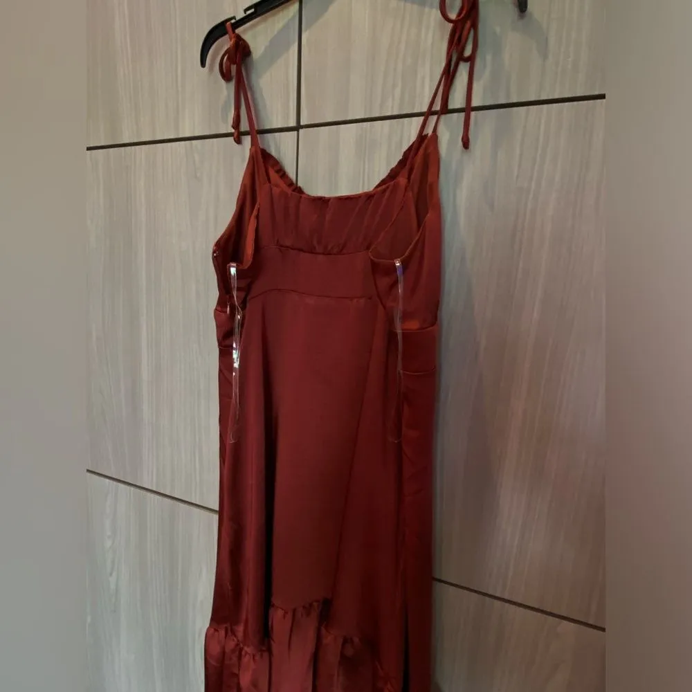 NWT Women's Nine West Strappy Midi Dress XL - Paprika Red - Image 8