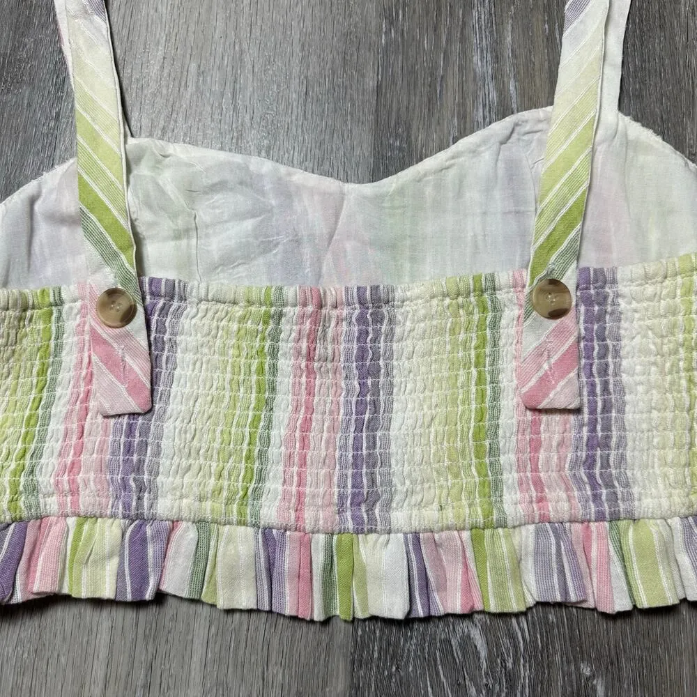 Majorelle Revolve Everest Top in Pastel Pink Purple Green Crop Top - Image 3