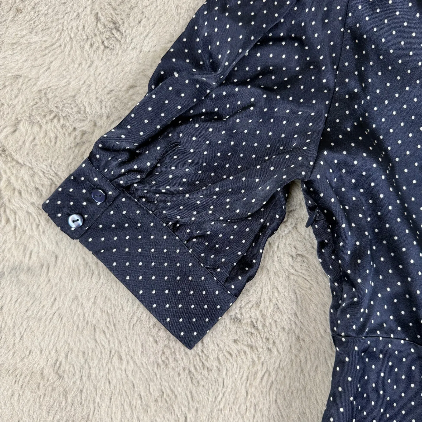 Zara TRF Polka Dot Mini Dress V-Neck Short Sleeve Party Dress L Y2K‎ Party - Image 9