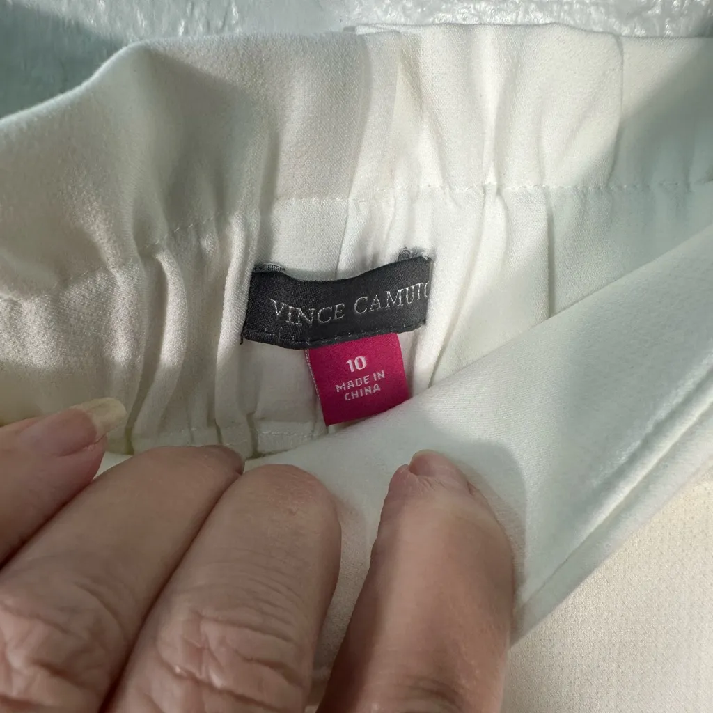 Vince Camuto White Pants w/Belt Size 10 EUC - Image 6