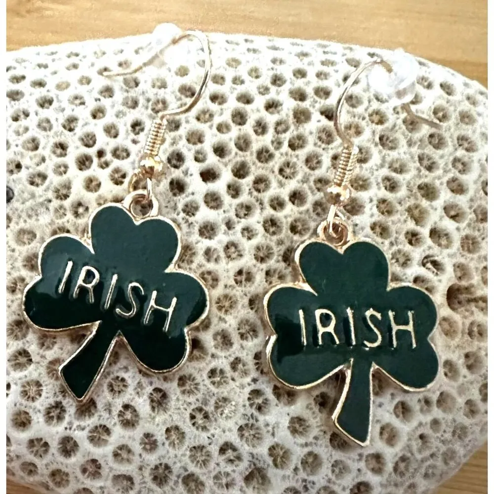 St Patricks Day Shamrock Earrings Dangle Hooks New Irish Festival Parade… Green - Image 8