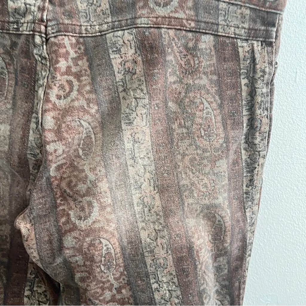 Y2K Zara TRF Paisley Boho Low Rise Wide Jeans Size 6 HIPPIE NWOT - Image 5