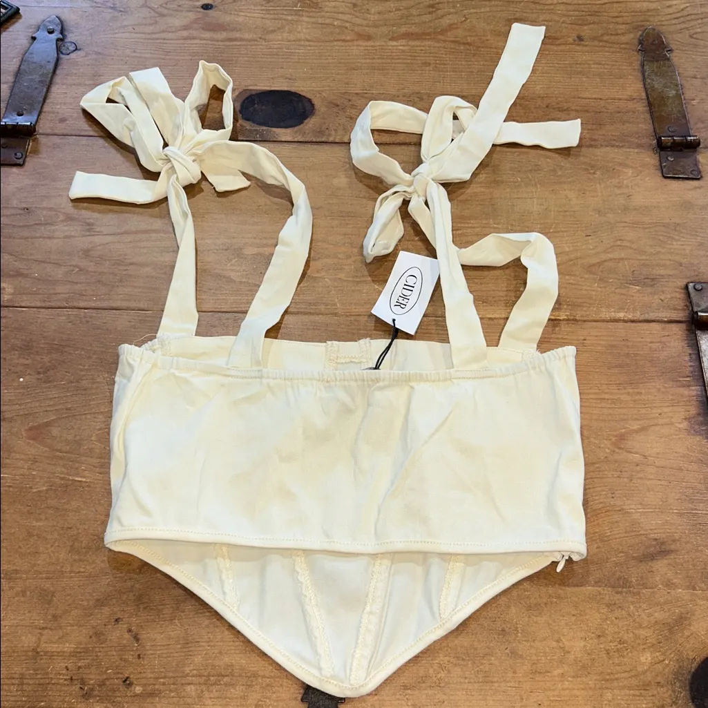 Juniors Cider Cream Tie-Strap Corset Top • XL • NWT - Image 6