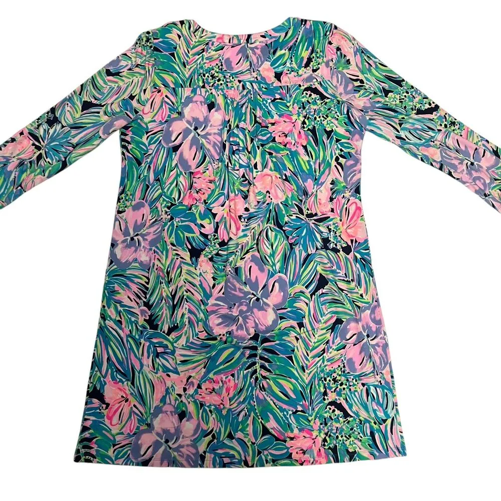 Lilly Pulitzer Women's Bay Dress Tiki Pink Shake It Up Mini Shirt Dress Size XL - Image 4