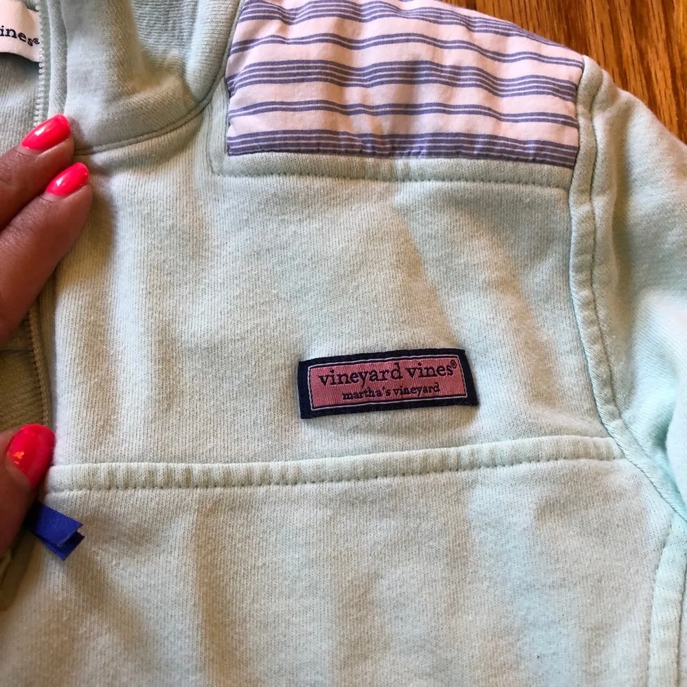 Vineyard vines mint green quarter zip pullover XS - Image 3