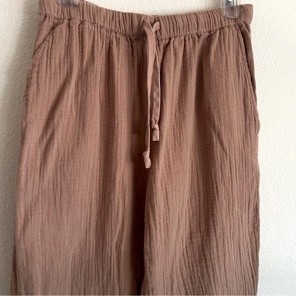Wilfred Free 100% Organic Cotton brown pull on wide leg Sail Pant size S - Image 11
