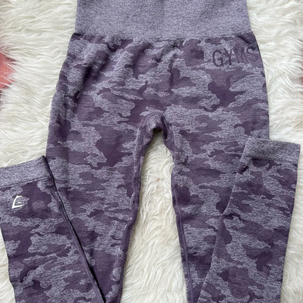Gymshark  Leggings - Purple Camo - Image 2