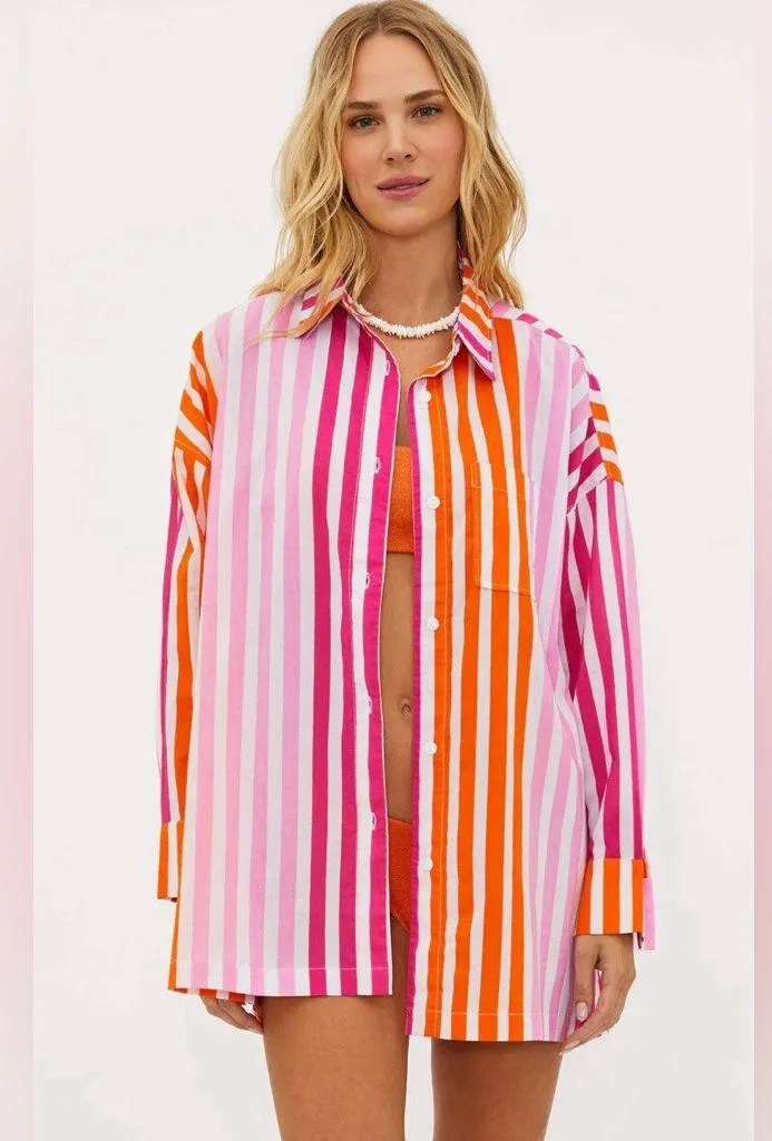 Beach Riot Alexa Top Sunset Stripes Swim Suit Coverup Size L/XL Beach Vacation - Image 5