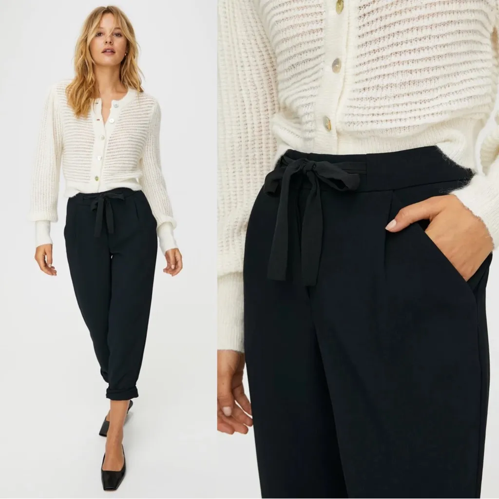 Wilfred • Aritzia Allant Pant black cropped slouchy dress trouser - Image 5