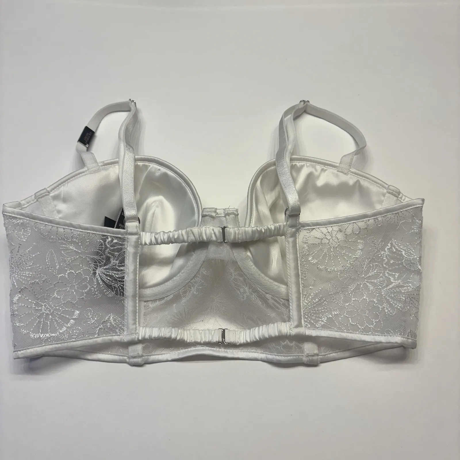 Victoria's Secret Balconette Corset White Lace Bustier Longline Bra Size 34C NEW - Image 8