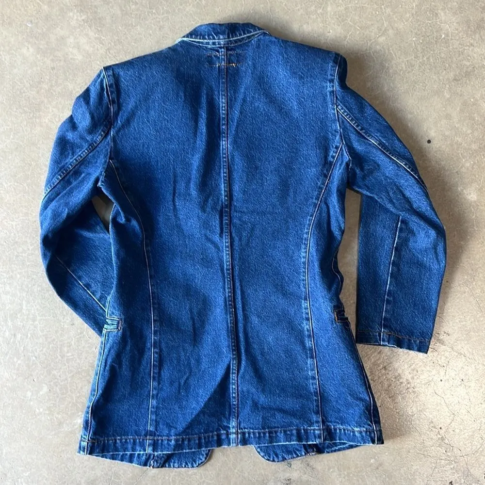 Maxilou Studded Jean‎ Jacket Blazer Size M C31 Blue Size M - Image 6