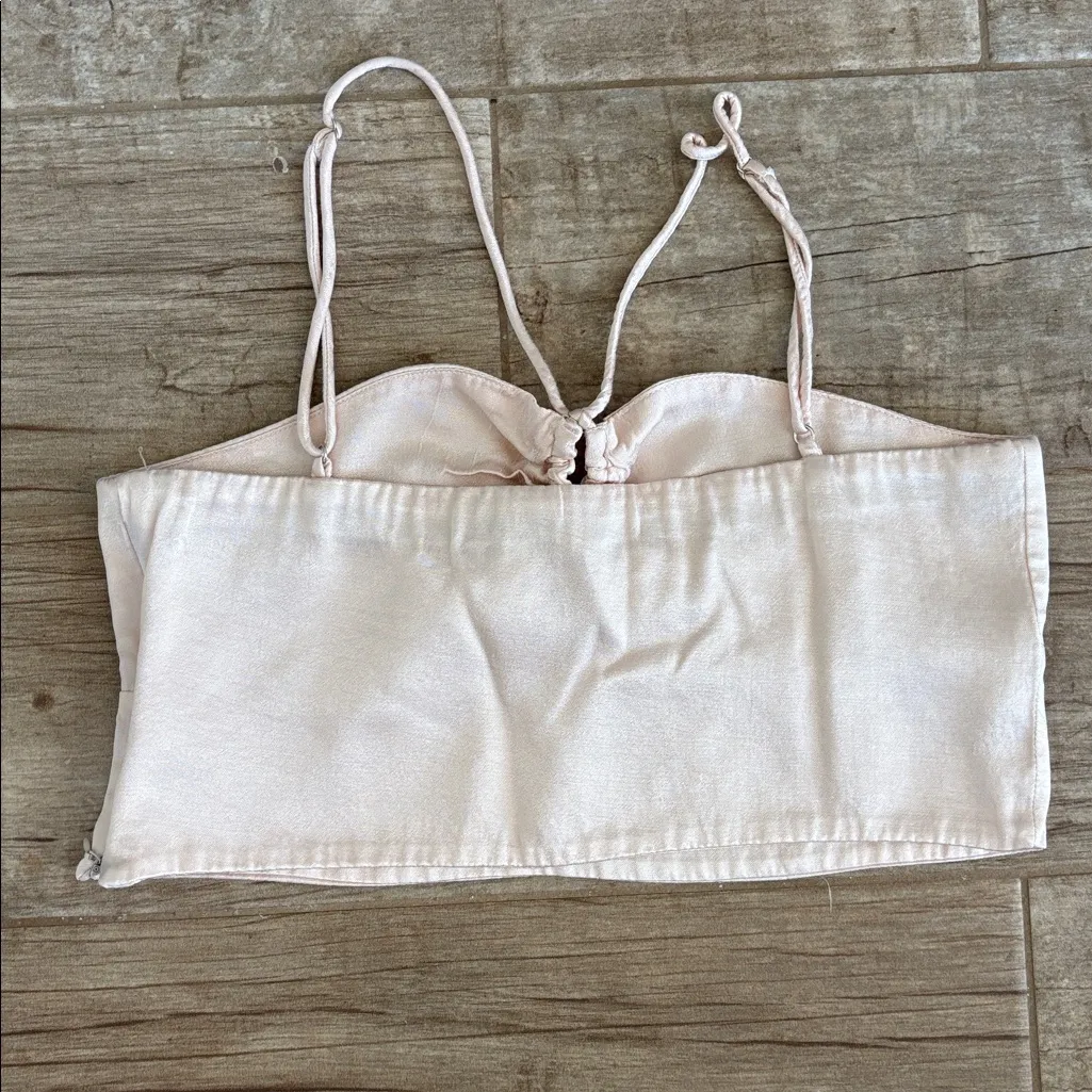 ZARA  Champagne Satin Top - Image 3