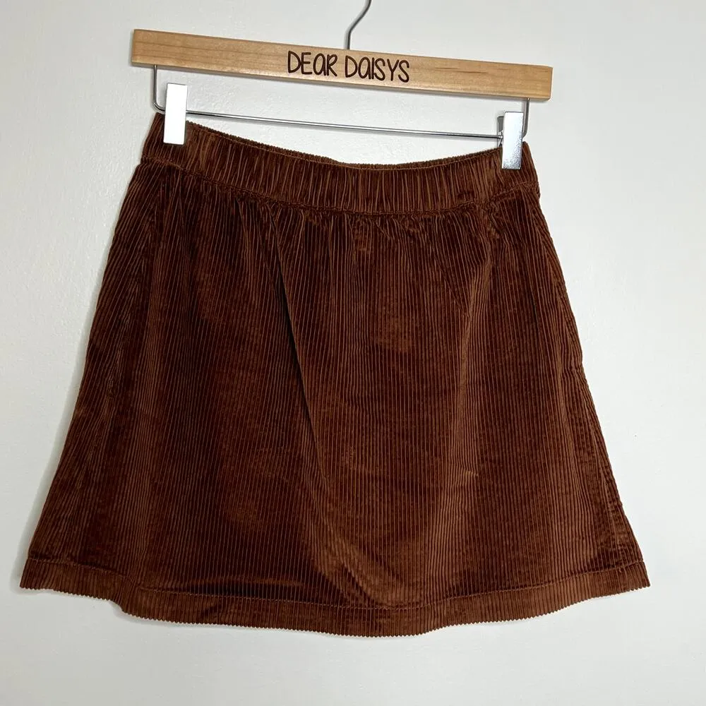 American Eagle Brown Corduroy Mini Skirt - Image 4