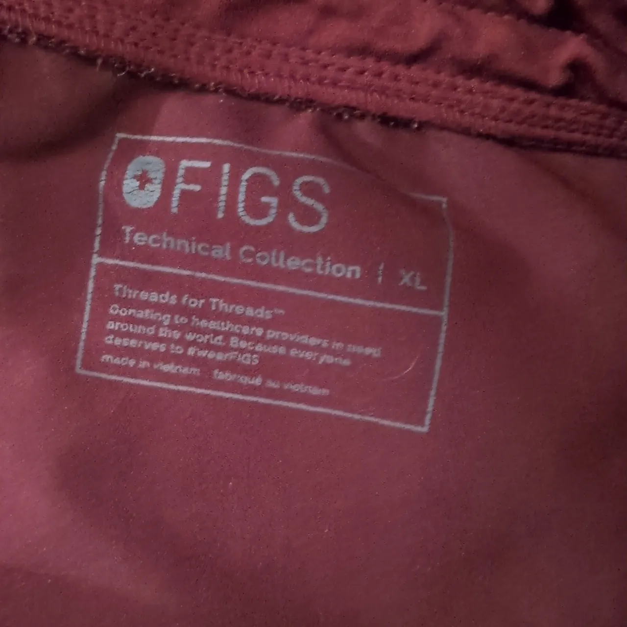 Figs Burgundy Jogger Scrub Pants Size XL - Image 7