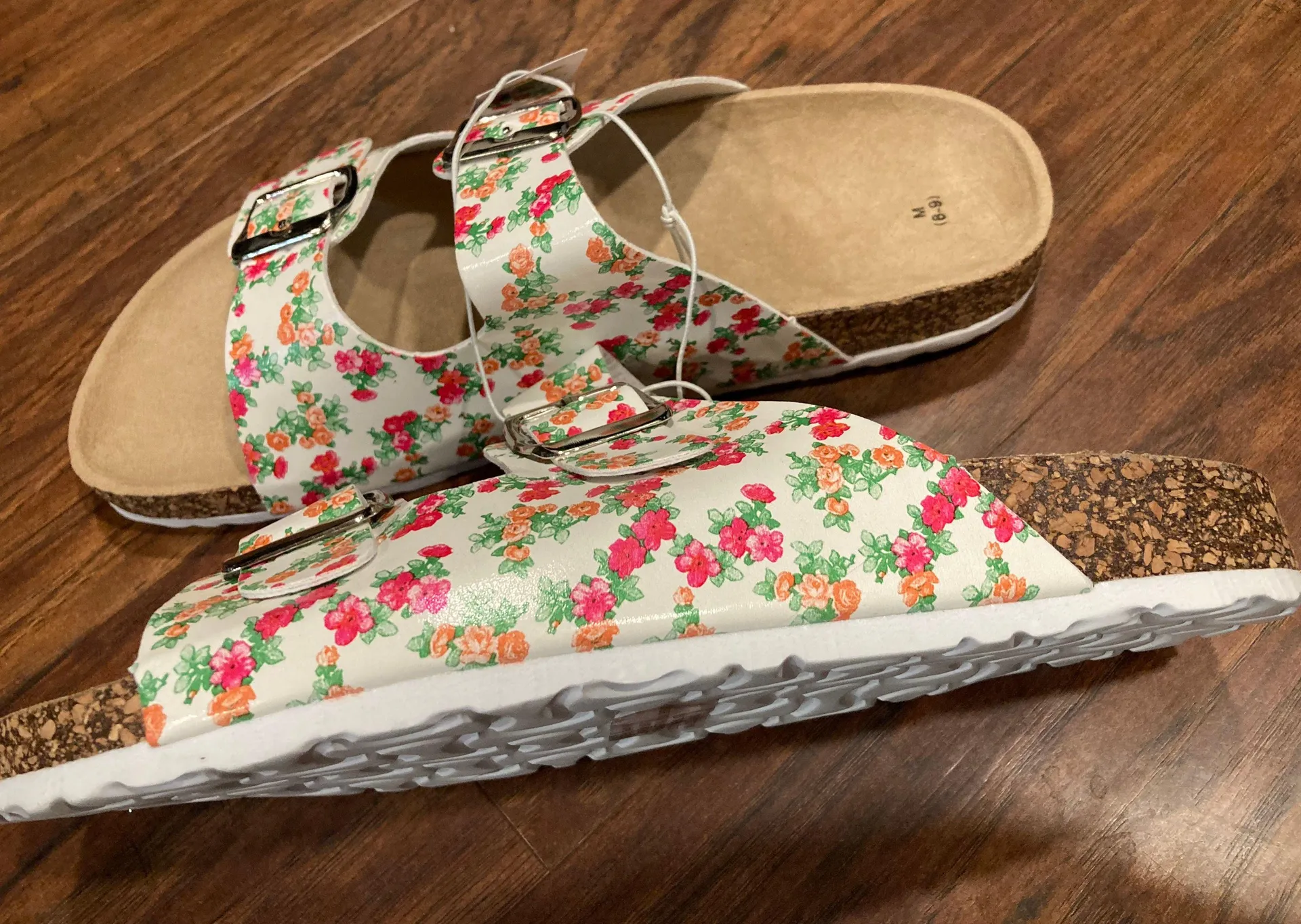 NWT  White Double Strap Buckle Sandal Shoes - Image 2