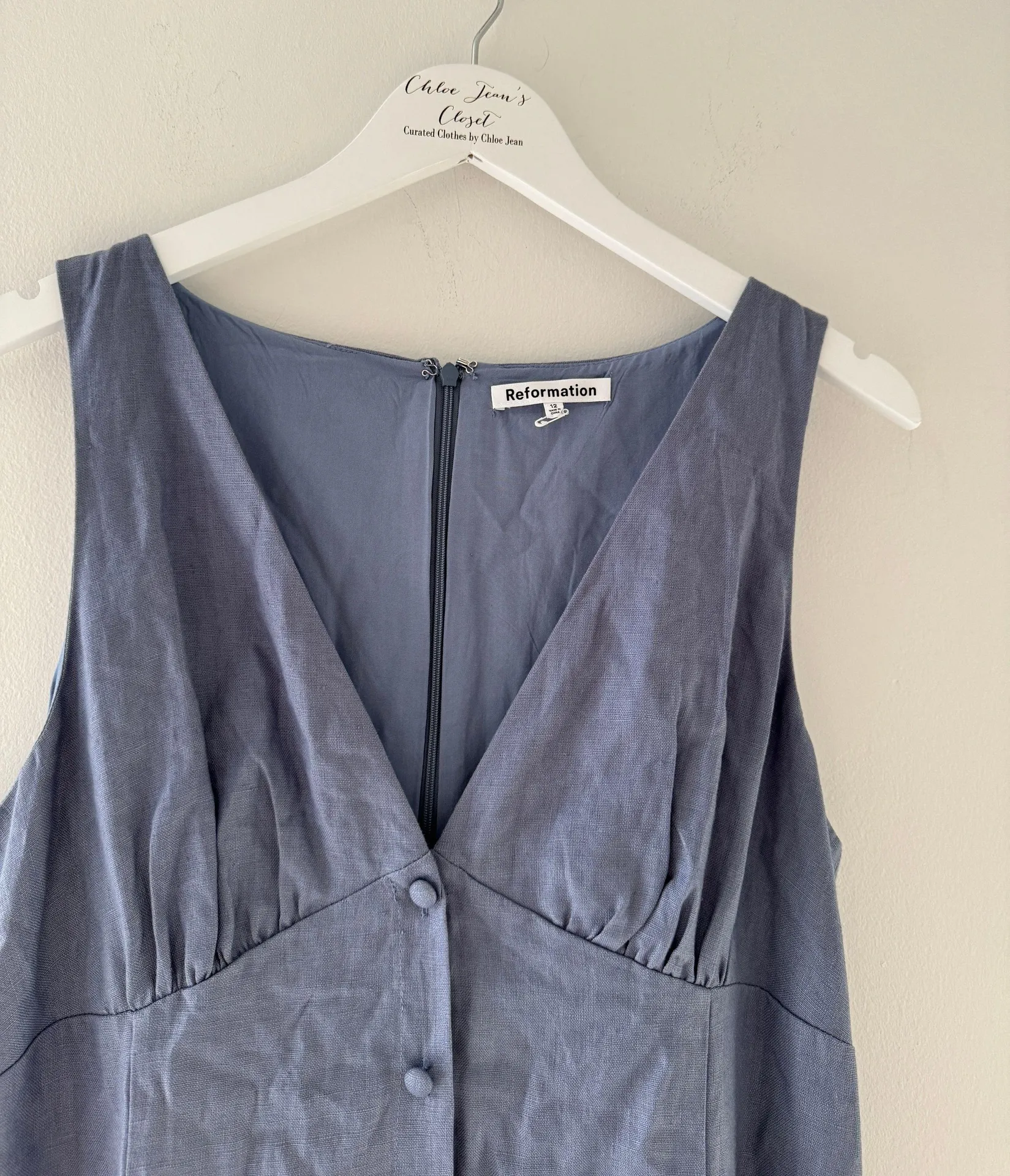 Blue Linen Midi Dress 12 - Image 6