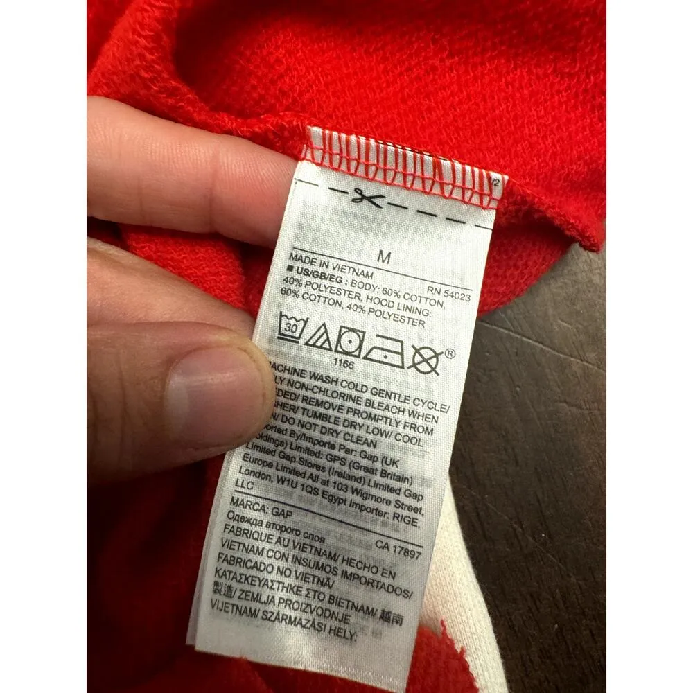 Gap stripe raglan sleeve hoodie sweatshirt dress red and white women's medium - Image 5