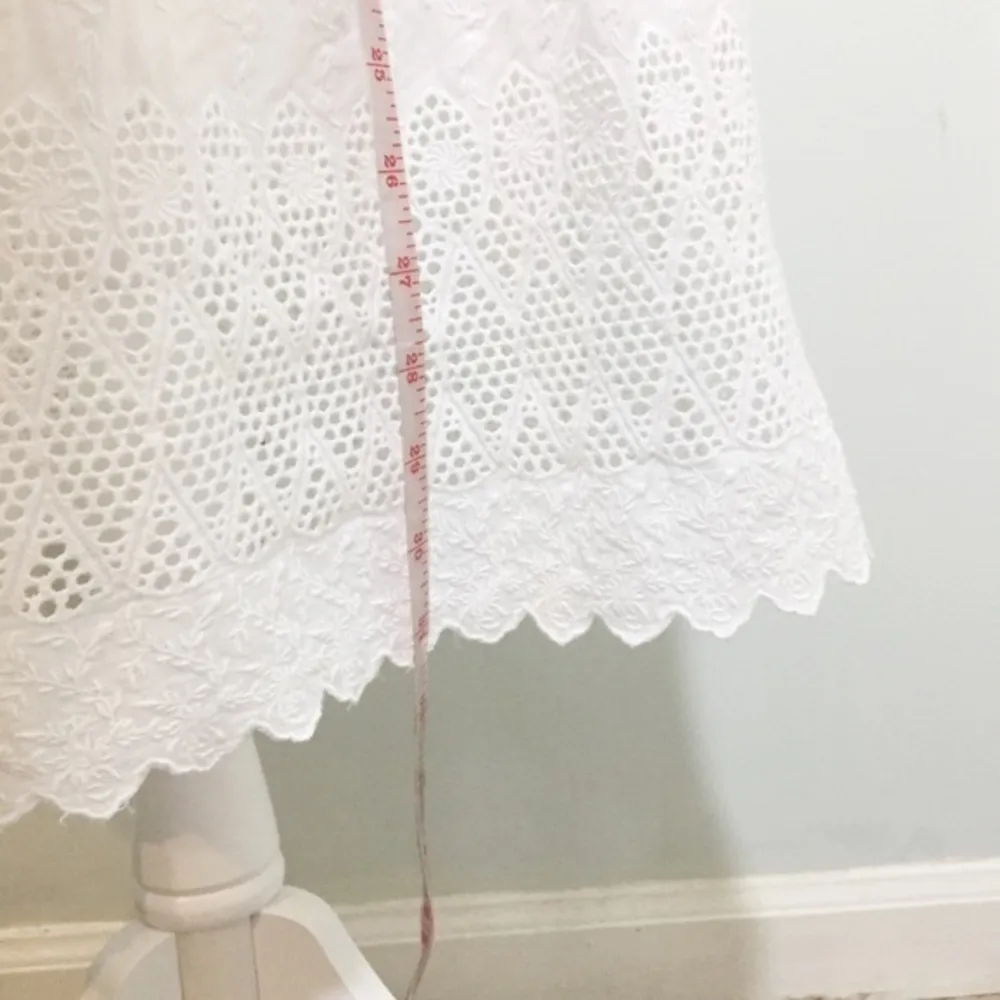 NWOT  Chase White Eyelet Pleated Midi Skirt New - Image 7