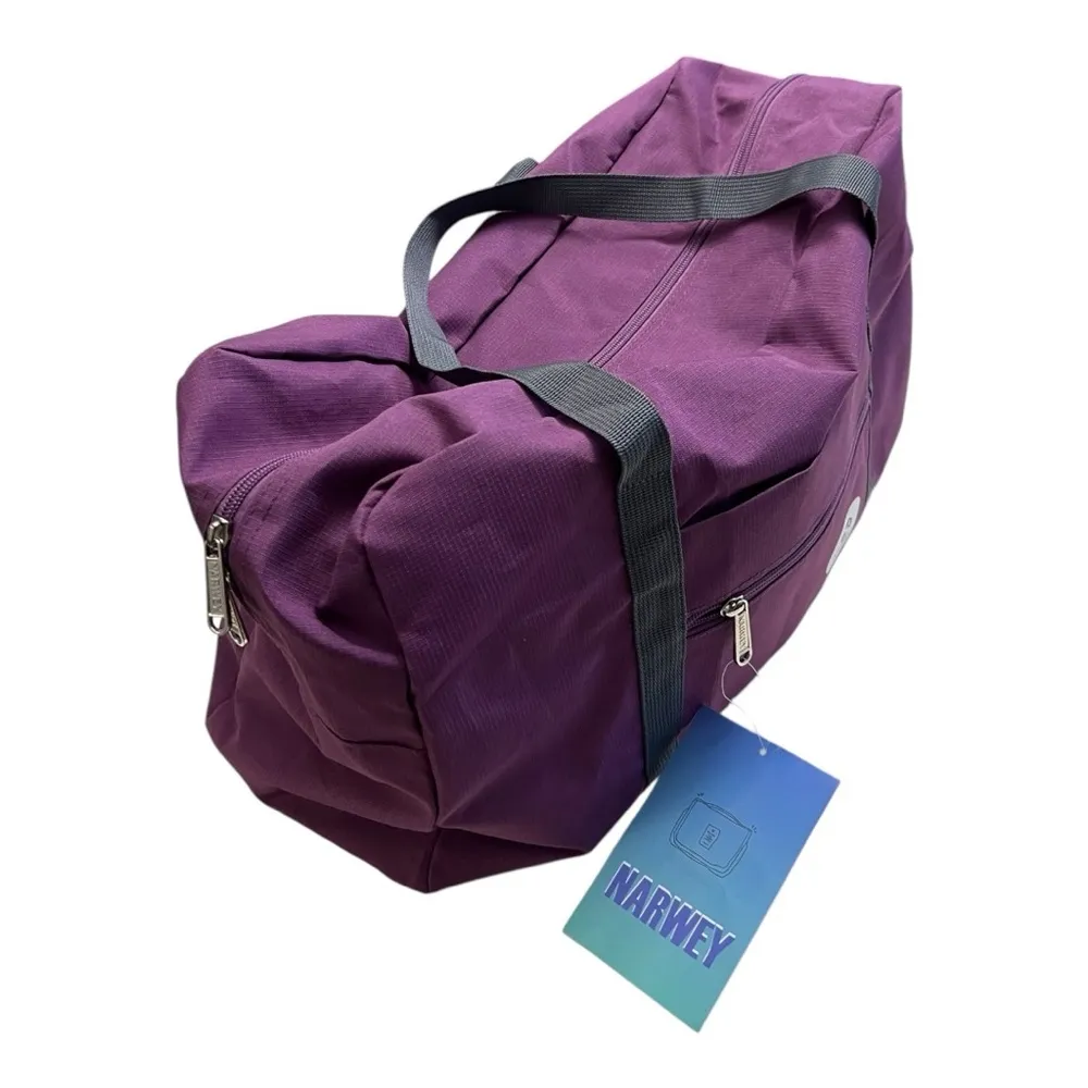 Narwey 3112 Foldable Duffel Bag Tote with Shoulder Strap Purple - Image 7