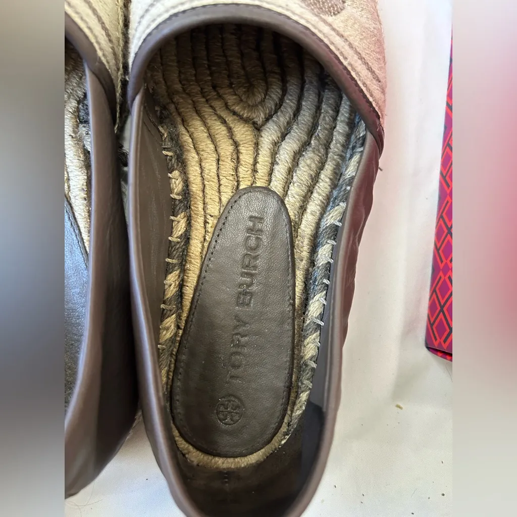 Tory Burch Tan and Brown Slip-On Espadrilles - Image 8