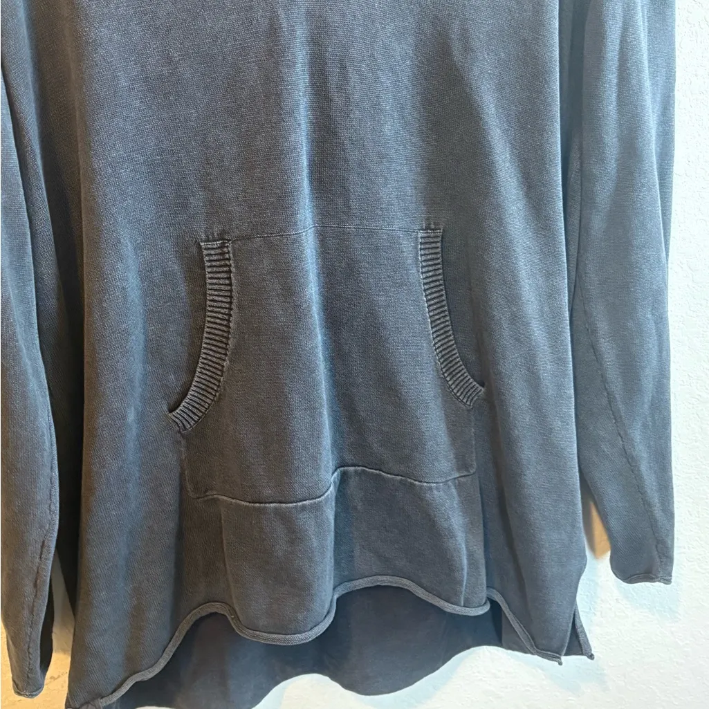 Barefoot Dreams Sunbleached 100% Cotton Bonfire Hoodie Faded Black 1X - Image 3