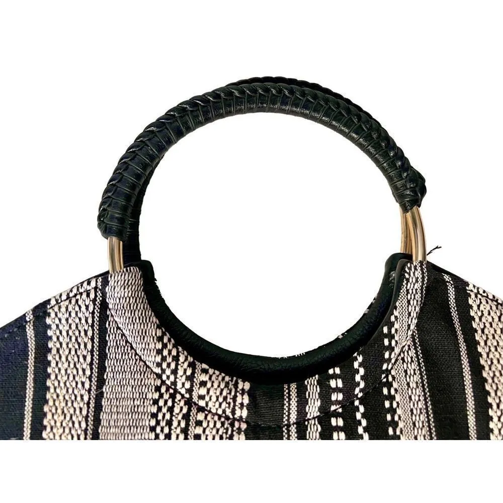 Sole Society Nordstrom Womens Black & White Handbag Tote Boho Purse - Image 4