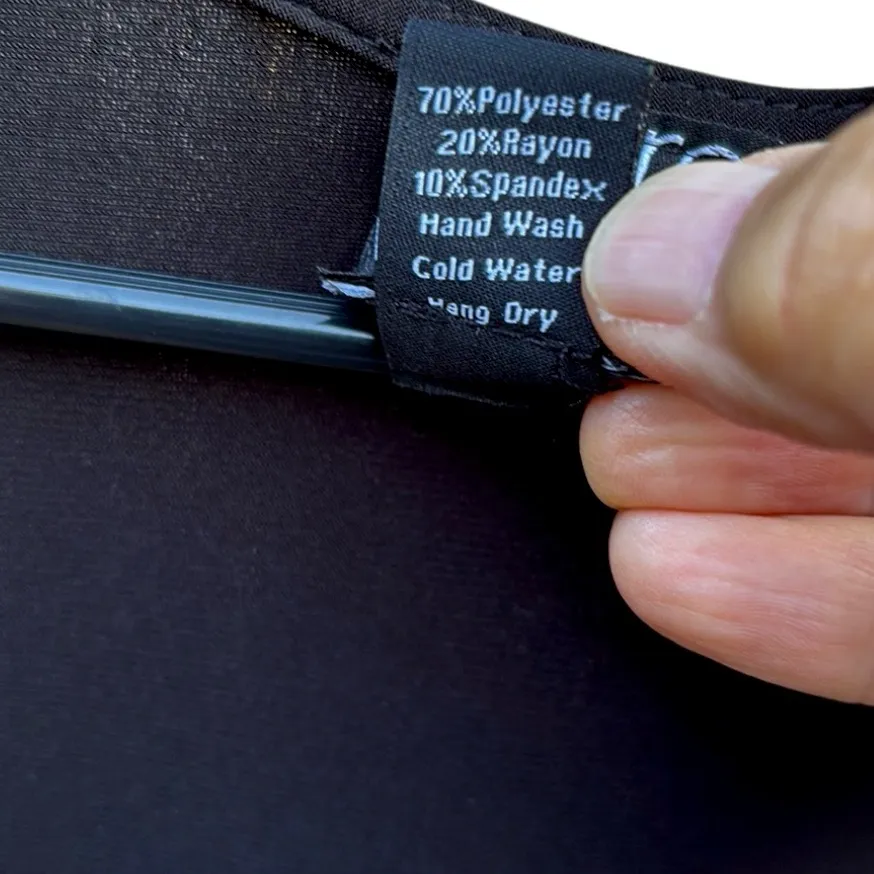 EUC Clara Sun Woo Cold Shoulder V Neck Popover Stretch Dress Black Size Large - Image 6