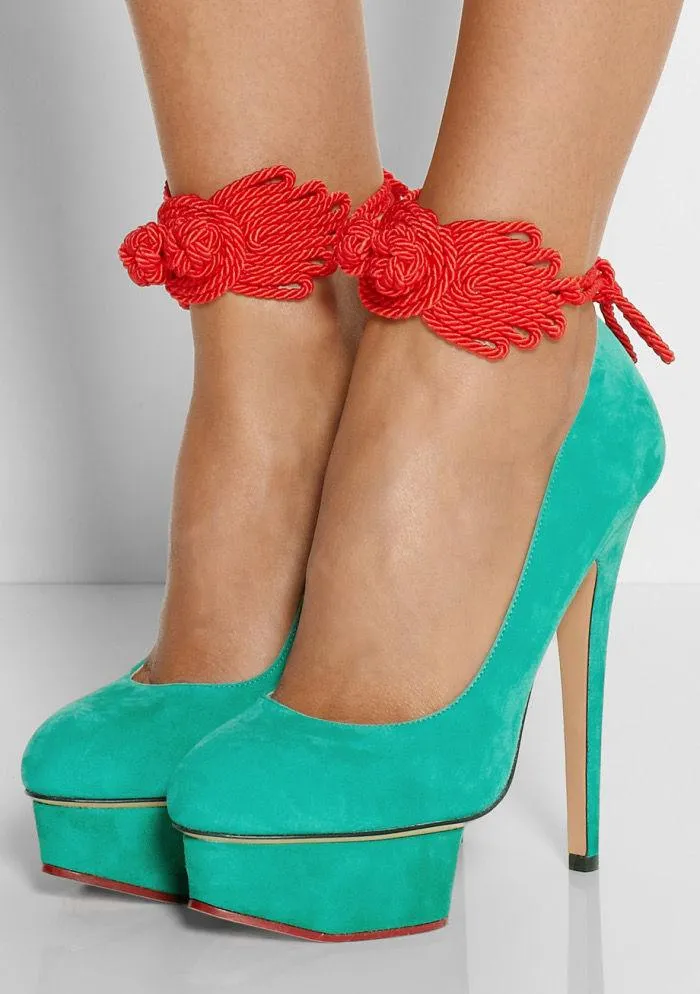 CHARLOTTE OLYMPIA Eternally Dolly Embellished Suede Pumps   - Image 3