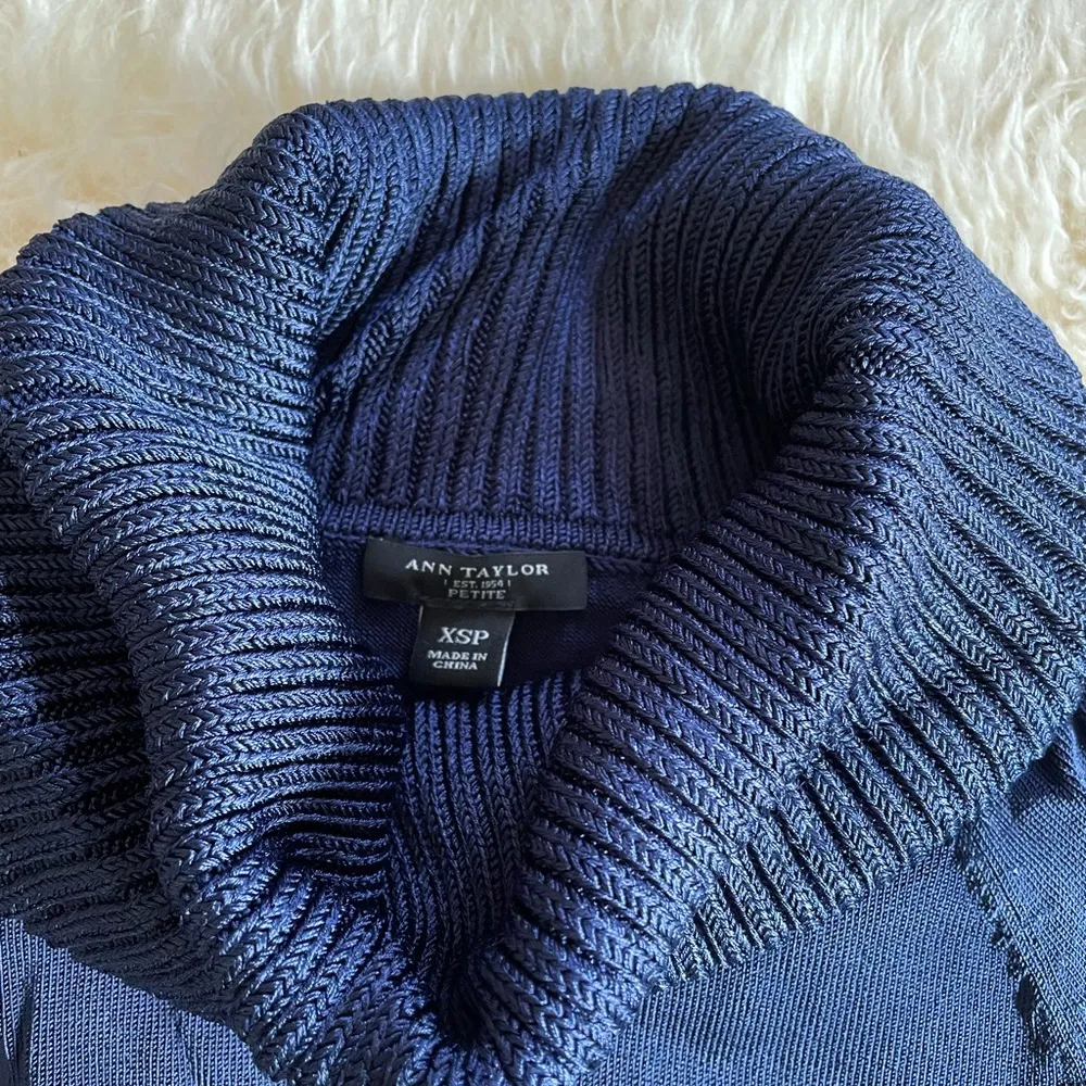 Ann Taylor Cowl Turtleneck sweater raglan sleeve silky knit - Image 3