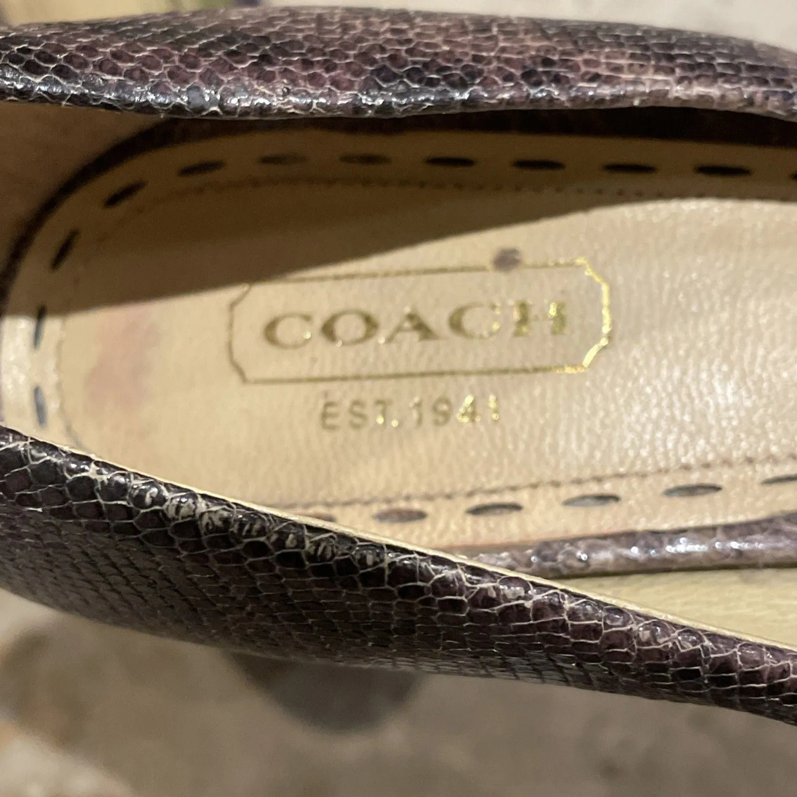 Coach Brown Snakeskin High Heel Stiletto Shoes Womens Size 7B - Image 4