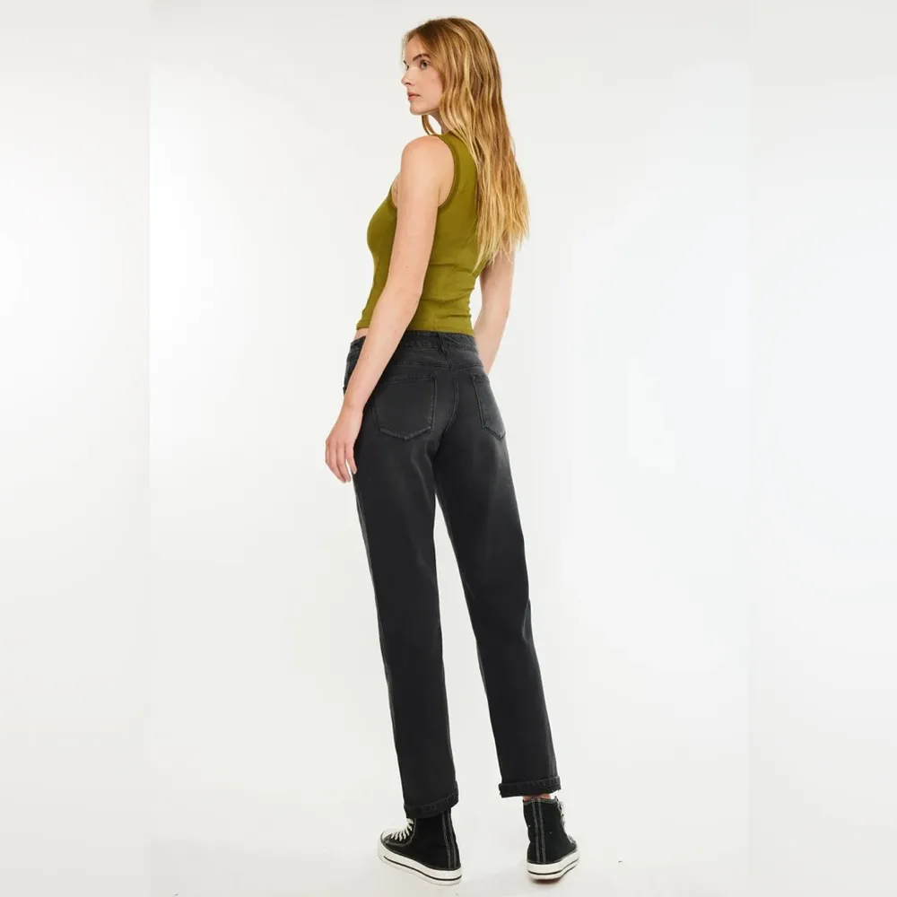 {9/28} KanCan Black Ilia High Rise 90's Straight Leg Jeans Size undefined - Image 2