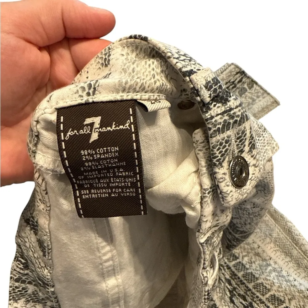 7 For All Mankind
Ankle Skinny Jeans in Black White Reptile - Image 4