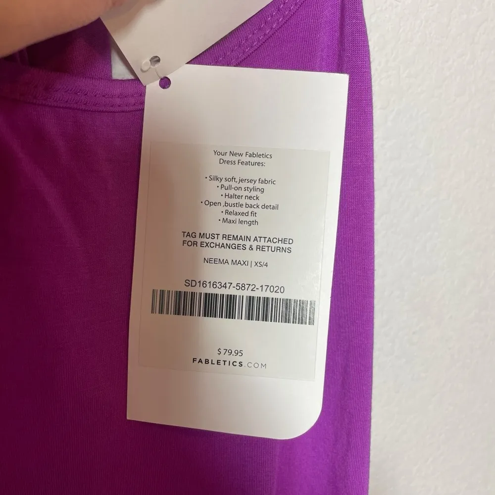 NWT Fabletics Neema Maxi Racerback Dress in Purple Size XS - Image 7
