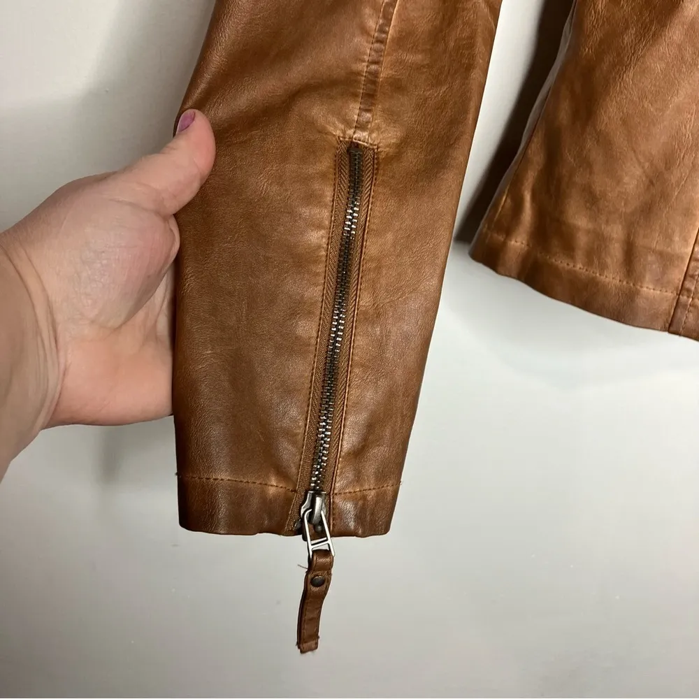 Max Studio faux leather jacket brown size small - Image 9