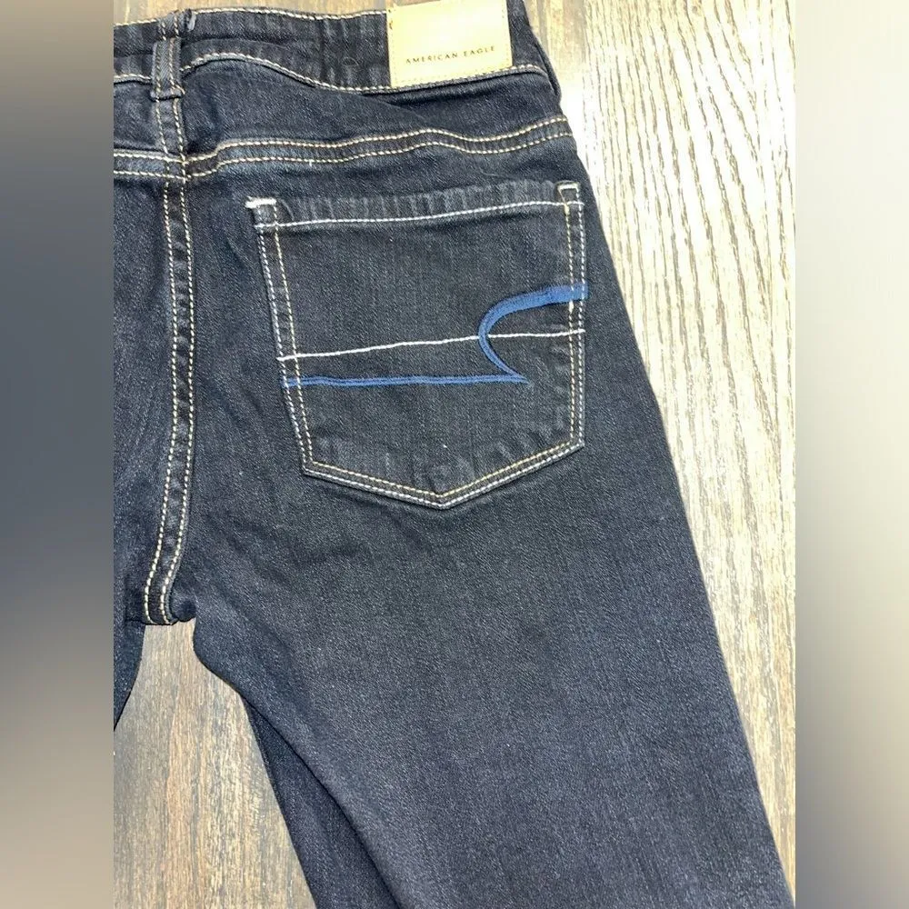 American Eagle‎ Dark Wash Denim Bermuda Shorts Classic Summer Style F15 - Image 5